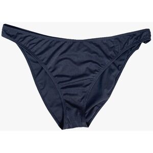 Essential Black Ribbed Bikini Bottoms XXL 20 Cheeky High-Leg Swim Y2K Glam Rock